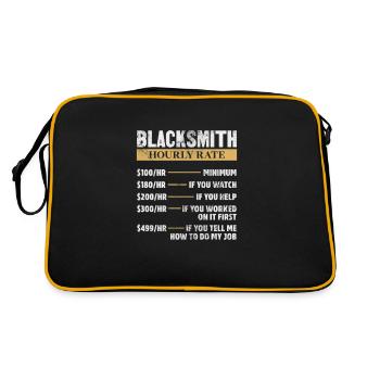 Schmied - Retro Tasche - Schwarz/Gold - Hinten