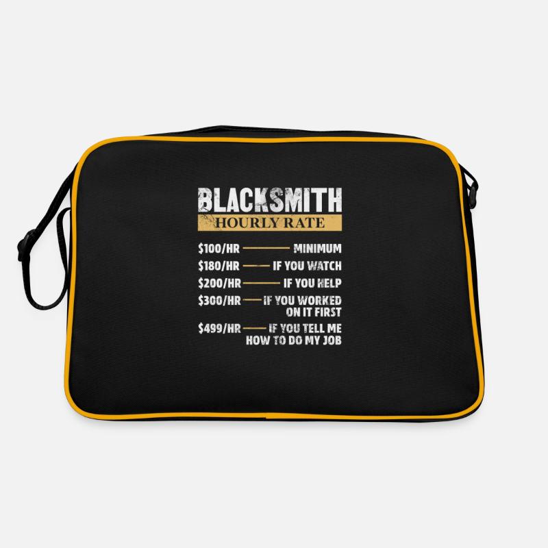 Schmied - Retro Tasche - Schwarz/Gold