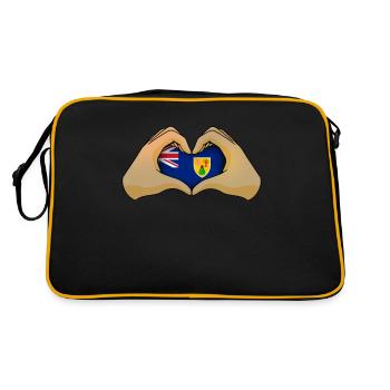 Turks und Caicosinseln - Retro Tasche - Schwarz/Gold - Hinten