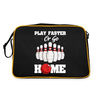 Bowling - Retro Tasche - Schwarz/Gold - Hinten