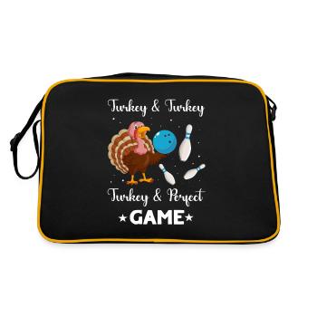 Bowling Turkey - Retro Tasche - Schwarz/Gold - Hinten