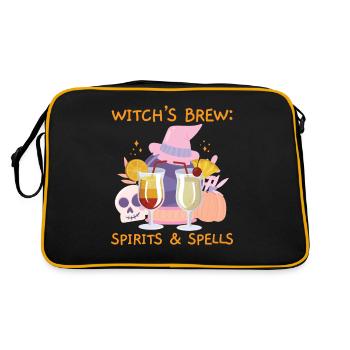 Hexengebräu: Spirituosen & Zaubersprüche Barkeeper - Retro Tasche - Schwarz/Gold - Hinten