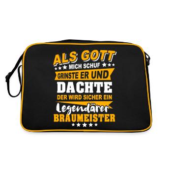 Braumeister Sprüche - Retro Tasche - Schwarz/Gold - Hinten