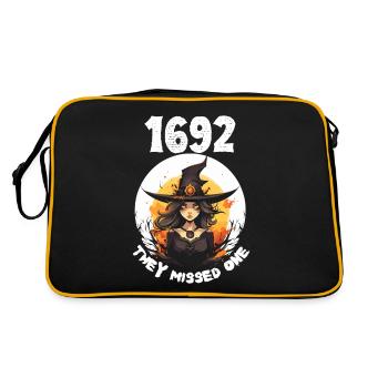 1692 Salem - Magisches Hexen Design für Halloween - Retro Tasche - Schwarz/Gold - Hinten