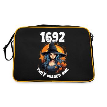 Halloween Hexe des Mysteriums aus Salem 1692 - Retro Tasche - Schwarz/Gold - Hinten