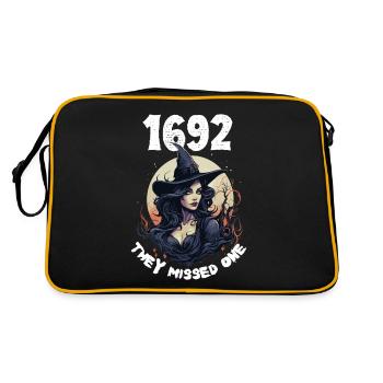 Magisches Halloween Salem 1692 Hexe Design Frauen - Retro Tasche - Schwarz/Gold - Hinten