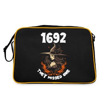 Halloween Hexe 1692 - Mystik für Wicca & Pagans - Retro Tasche - Schwarz/Gold - Hinten