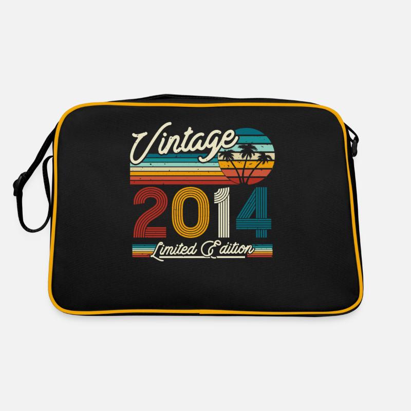 Cadeau d’anniversaire vintage 2014, 9-10 ans - Sac Retro - noir/or