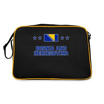 Bosnien und Herzegowina - Retro Tasche - Schwarz/Gold - Hinten