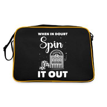Casino Spieler Gambling - Retro Tasche - Schwarz/Gold - Hinten