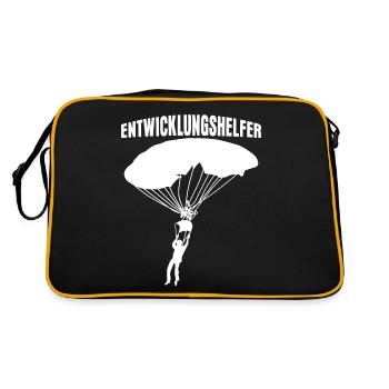 Fallschirm verhedderte Leine - Retro Tasche - Schwarz/Gold - Hinten