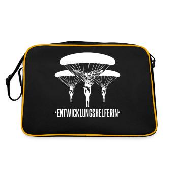 verhedderte Fallschirm Leine Skydiving - Retro Tasche - Schwarz/Gold - Hinten