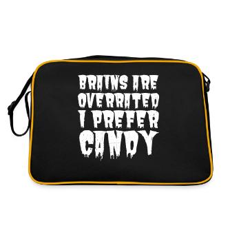 Les cerveaux sont surestimés Je préfère les bonbons: Pour Halloween - Sac Retro - noir/or - Dos