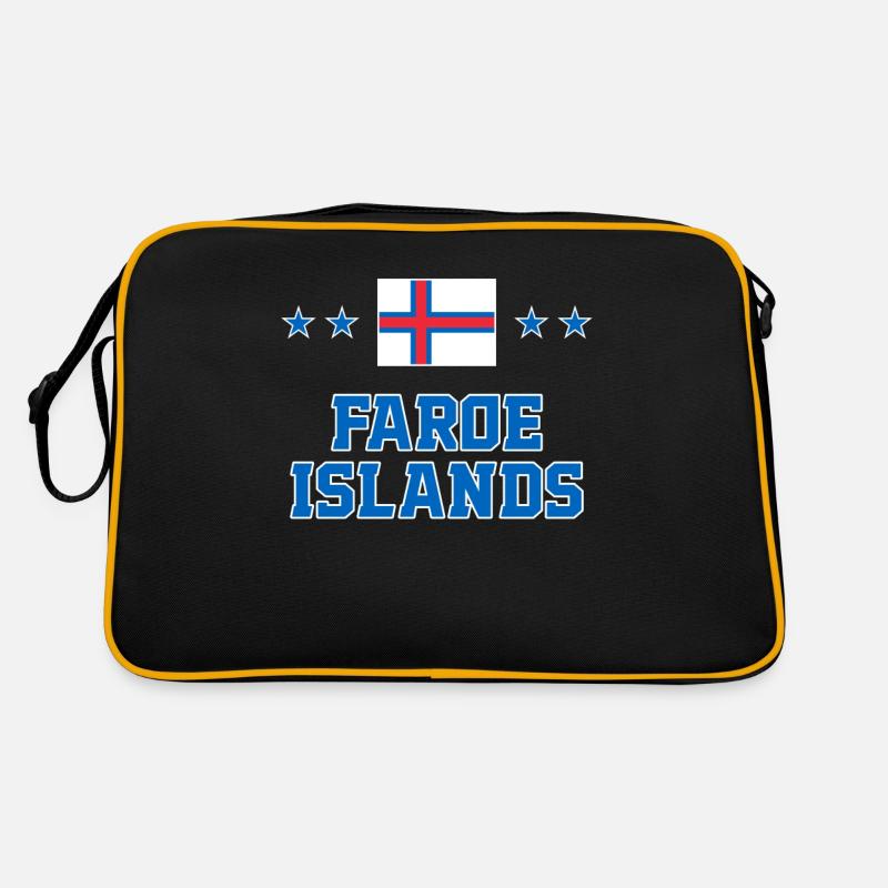 Färöer Inseln - Retro Tasche - Schwarz/Gold