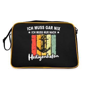 Heiligenhafen - Retro Tasche - Schwarz/Gold - Hinten