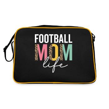 Football Maman Vie Léopard Guépard Drôle de football - Sac Retro - noir/or - Dos