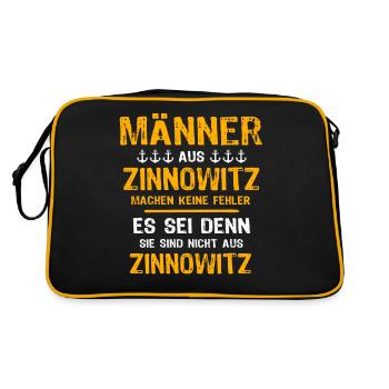 Zinnowitz Mann Zinnowitzer Männer - Retro Tasche - Schwarz/Gold - Hinten
