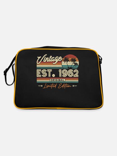 Nostalgia: 1962 Vintage Birthday - Retro Bag - black/gold - Back