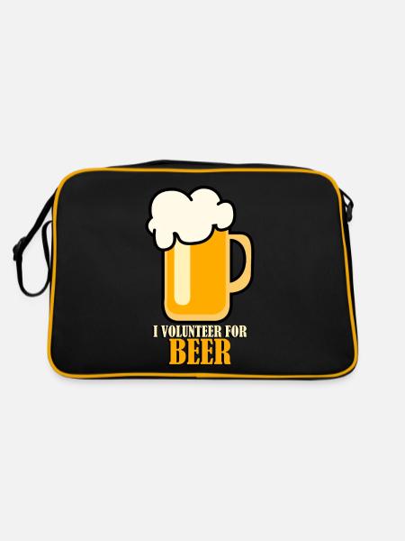 Bier Witz Craft Beer Bierbrauer Brauerei - Retro Tasche - Schwarz/Gold - Hinten