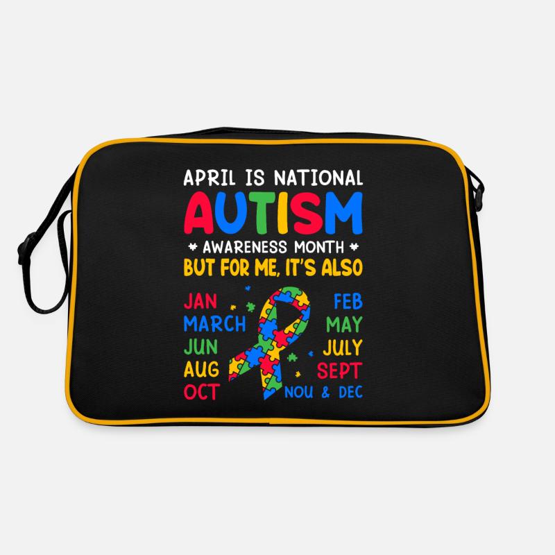 Autismus-Bewusstsein Autistisch Lustiges Autismus-Spektrum Retro Tasche