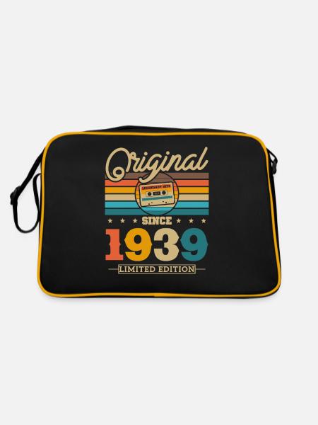 1939 Vintage Geburtstag - Retro Tasche - Schwarz/Gold