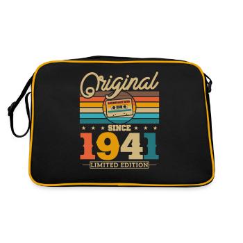 Originale 1941 82/83 Jahre Jahr Vintage Geburtstag - Retro Tasche - Schwarz/Gold - Hinten