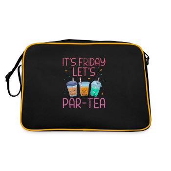 Bubble Tea Boba Tea Kawaii Cadeau - Sac Retro - noir/or - Dos