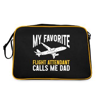 Flight Attendant Papa Stewardess Flight Attendant - Retro Bag - black/gold - Back