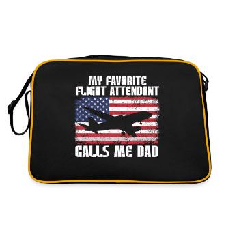 Flight Attendant Papa Stewardess Flight Attendant - Retro Bag - black/gold - Back