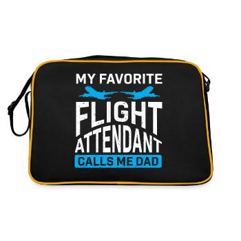 Flight Attendant Papa Stewardess Flight Attendant - Retro Bag - black/gold - Back
