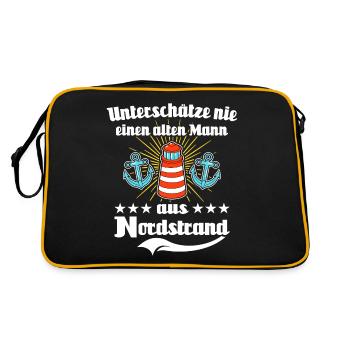 Nordstrand Mann - Retro Tasche - Schwarz/Gold - Hinten
