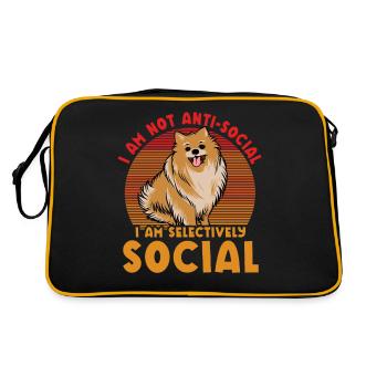 I am not anti-social I am selectively Social - Retro Bag - black/gold - Back