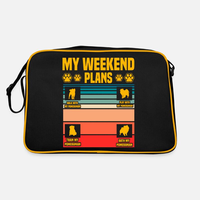 My Weekend Plans Pomeranian Zwergspitz Retro Tasche