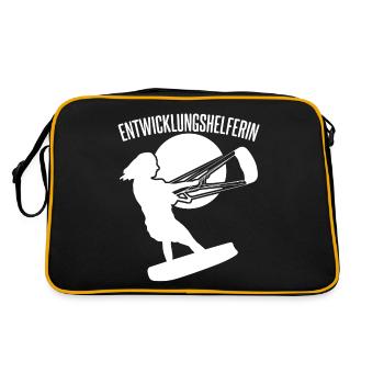 Kitesurfen verhedderte Leinen Kitesurfer - Retro Tasche - Schwarz/Gold - Hinten