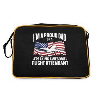 Flight Attendant Papa Stewardess Flight Attendant - Retro Bag - black/gold - Back