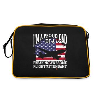 Flight Attendant Papa Stewardess Flight Attendant - Retro Bag - black/gold - Back