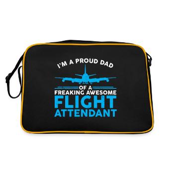 Flight Attendant Papa Stewardess Flight Attendant - Retro Bag - black/gold - Back