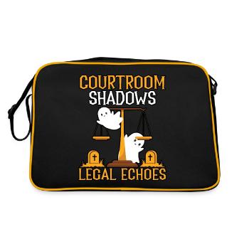 Gerichtssaal Schatten Juristische Echos Anwalt Hal - Retro Tasche - Schwarz/Gold - Hinten