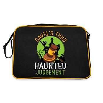 Gavel's Thud Haunted Judgement Rechtsanwalt Hallow - Retro Tasche - Schwarz/Gold - Hinten