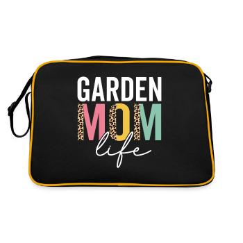 Garten Mama Leben Lustige Mama Leopard Garten Mama - Retro Tasche - Schwarz/Gold - Hinten
