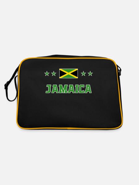Jamaika - Retro Tasche - Schwarz/Gold - Hinten