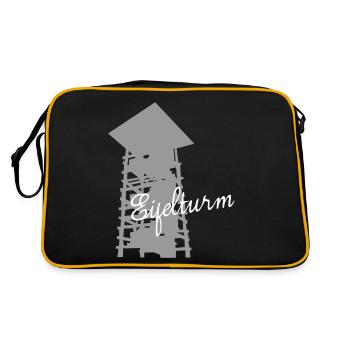 Eifel Eifeler Aussichtsturm Eifler - Retro Tasche - Schwarz/Gold - Hinten