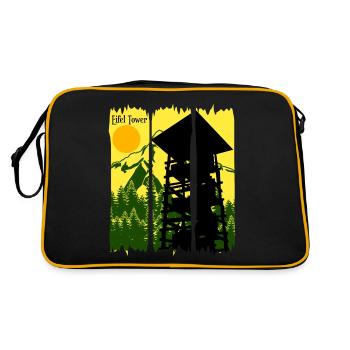 Eifel Wandern Mittelgebirge Eifler - Retro Tasche - Schwarz/Gold - Hinten