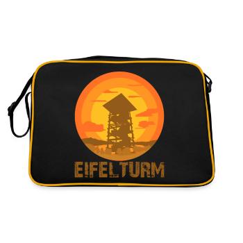 Eifel Wandern Aussichtsturm Eifler - Retro Tasche - Schwarz/Gold - Hinten