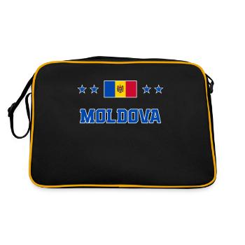Moldawien - Retro Tasche - Schwarz/Gold - Hinten
