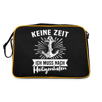 Heiligenhafen - Retro Tasche - Schwarz/Gold - Hinten