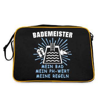 Bademeister - Retro Tasche - Schwarz/Gold - Hinten