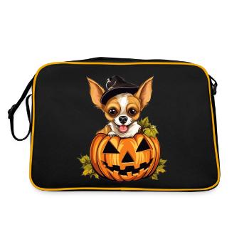 Chihuahua Dog Pumpkin Lazy Halloween Party Costume - Retro Bag - black/gold - Back
