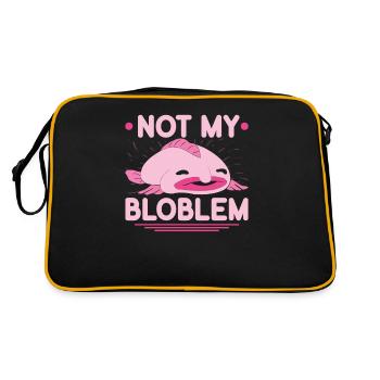 Blobfish Nicht Mein Bloblem - Retro Tasche - Schwarz/Gold - Hinten