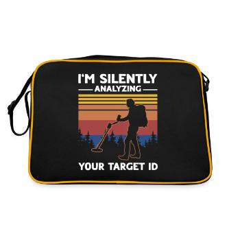 Dirt Fishing Treasure Metal Detecting - Retro Tasche - Schwarz/Gold - Hinten